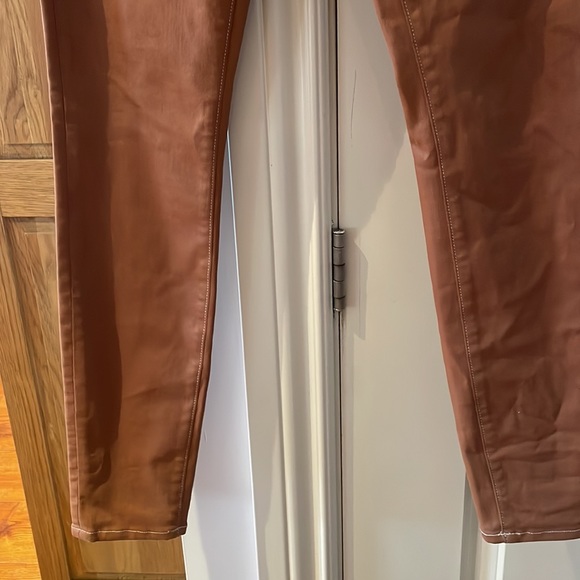 L’AGENCE marguerite topstitch detail coated skinny jeans Java/natural high rise - Picture 9 of 11